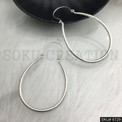 Silver plated Plain Tear Drop Big Hoop Earrings SKU6729