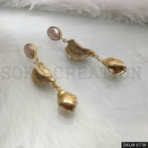 Gold Plated Unique Designer Pearl Drop and Dangle Earrings SKU6736