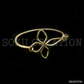 Gold Plated Flower Designer Unique Open and Lock Bangle SKU6744