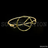 Gold Plated Statement Designer Unique Open and Lock Bangle SKU6745