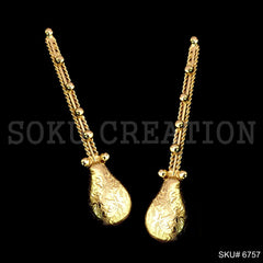 Gold plated Twisted Wire Statement Long Stud Earrings SKU6757