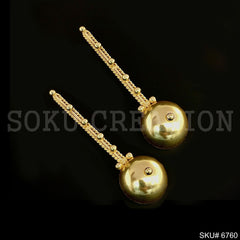 Gold plated Twisted Wire Statement Long Stud Earrings SKU6760