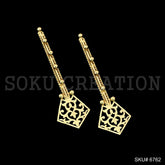 Gold plated Twisted Wire Filing jewelry Statement Long Stud Earrings SKU6762