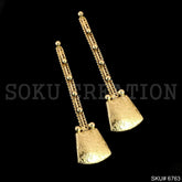 Gold plated Twisted Wire Statement Long Stud Earrings SKU6763