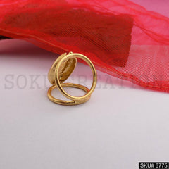 Gold Plated Unique Gold Shell Designer Handmade Ring SKU6775