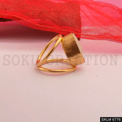 Gold Plated Unique White Shell Designer Handmade Ring SKU6776