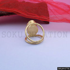 Gold Plated Unique White Shell Designer Handmade Ring SKU6776
