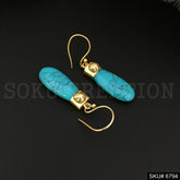 Gold plated Ear WireTurquoise Earring SKU6794