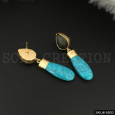 Gold plated Drop & Dangle Turquoise Earring SKU6800