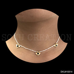 Gold plated Trangle of love with Stone Handmade Necklace SKU6814