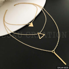 Gold Plated Multi Layer with Charms Necklace SKU6835