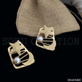 Gold plated Drop and Dangle Pearl Moon Light Star Earring SKU6860