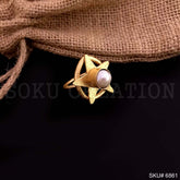Gold Plated Handmade Star Pearl Ring SKU6861