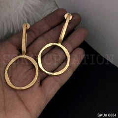 Gold plated Drop and Dangle Stylish and Unique Handmade Design Earring SKU6884