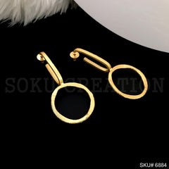 Gold plated Drop and Dangle Stylish and Unique Handmade Design Earring SKU6884