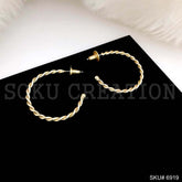Gold plated Hoop with Twisted Wire Unique Design Earring SKU6919