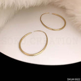 Gold plated Hoop with Oval Shape Unique Design Earring SKU6922