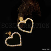 Gold plated Delicate Heart Shape Drop and Dangle Earrings SKU6972