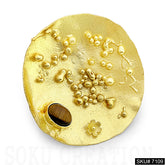 Gold Plated Unique Statement Gemstone Doted Adjustable Handmade Ring SKU7109