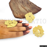 Gold plated Unique Statement Design Flower Jewelry Set Earring sand Ring SKU7129