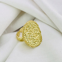 Gold plated uneven Designer Texture adjustable Handcrafted Ring sku7176