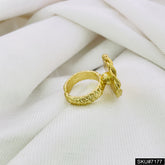 Gold plated uneven Designer Texture adjustable Handcrafted Ring sku7177