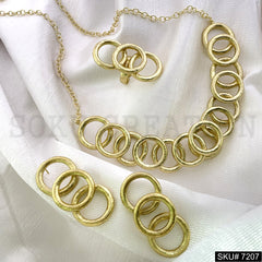 Gold Plated Pendant Necklace Earring and Ring SKU7207