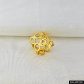 Gold plated Plain texture uneven Style adjustable Handcrafted Ring SKU7258