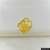 Gold plated Plain texture uneven Style adjustable Handcrafted Ring SKU7258