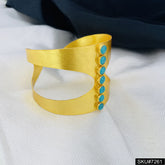 GOLD PLATED DESIGNER TURQUOISE CUFF BANGLE SKU7261