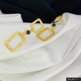 Gold plated drop and dangle lapis lazuli Earring sku7311