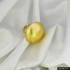 Gold plated plain Geometric Adjustable Ring SKU7317