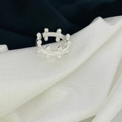 Silver plated adjustable band Ring SKU7320