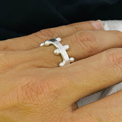 Silver plated adjustable band Ring SKU7320