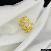 Gold plated Handmade Designer Dotted adjustable Ring SKU7323
