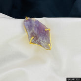 Gold plated Chevron Amethyst healing Gemstone Ring SKU7332