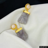 Amazonite and Agate Gold plated Drop and Dangle Earring SKU7337