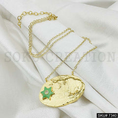 Gold plated Necklace Earring and Ring SKU7340