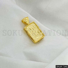Gold Plated Texture Design of Pendant Necklace Earring and Ring SKU7346
