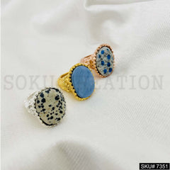Gold Rose and Silver Plated Ring Gemstone Ring SKU7351