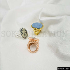 Gold Rose and Silver Plated Ring Gemstone Ring SKU7351