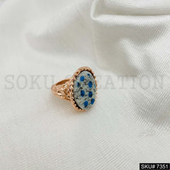 Gold Rose and Silver Plated Ring Gemstone Ring SKU7351