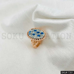 Gold Rose and Silver Plated Ring Gemstone Ring SKU7351