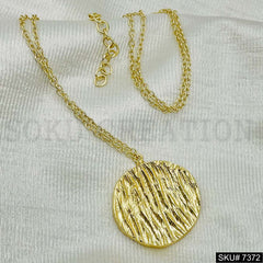 Gold Plated Pendant Necklace Earring and Ring SKU7372