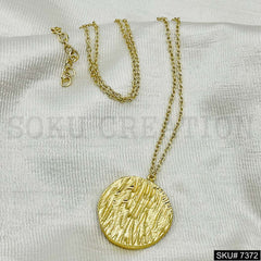 Gold Plated Pendant Necklace Earring and Ring SKU7372