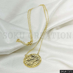 Gold Plated Pendant Necklace Earring and Ring SKU7373