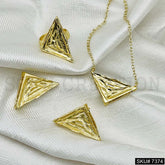 Gold Plated Pendant Necklace Earring and Ring SKU7374