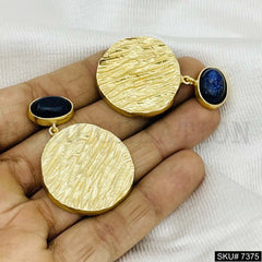 Gold Plated Gemstone Drop and Dangle Earring SKU7375
