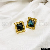 Gold plated Gemstone Stud Earring SKU7381