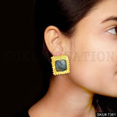 Gold plated Gemstone Stud Earring SKU7381